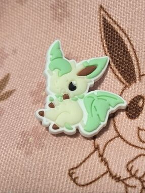Leafeon Winking Croc Charm Pokémon Grass Eeveelution Leaf Shoe Charm